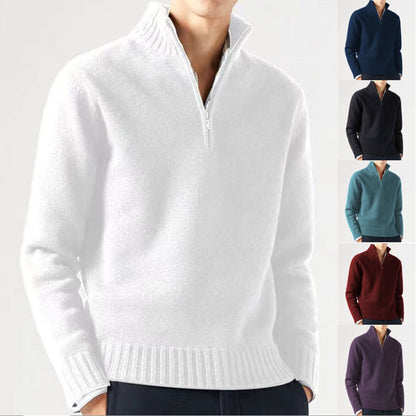 Men's sweater with high collar and modern zipper Skorter