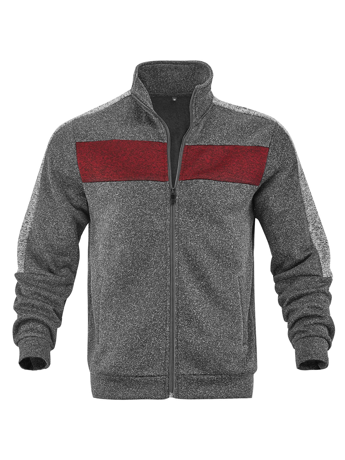 Men's sporty fleece jacket with high collar and reflective accents Skorter
