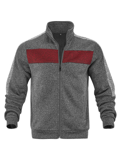 Men's sporty fleece jacket with high collar and reflective accents Skorter