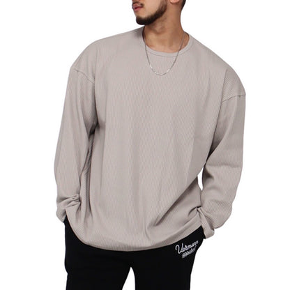 Men's long sleeve shirt with textured rib pattern and modern fit Skorter