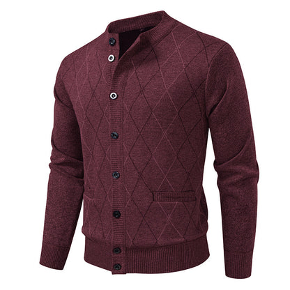 Men's cardigan with modern diamond pattern Skorter