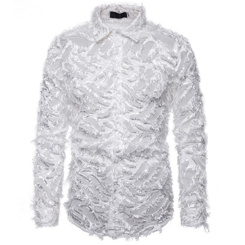 Men's Stylish Shirt with Textured Design Skorter