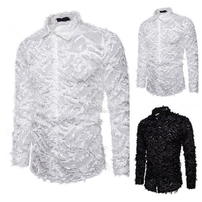 Men's Stylish Shirt with Textured Design Skorter