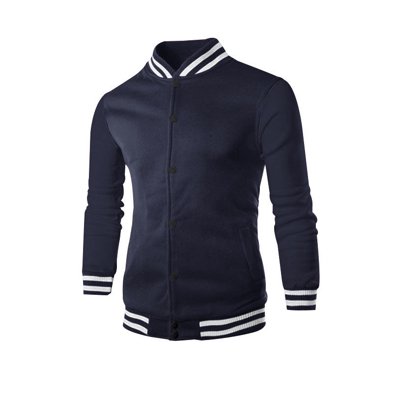 Men's Sporty College Jacket with Fashionable Collar Skorter