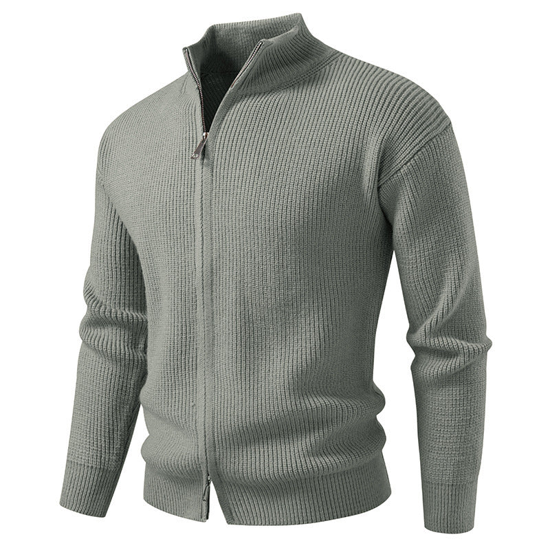 Men's cardigan with stand-up collar and zipper Skorter