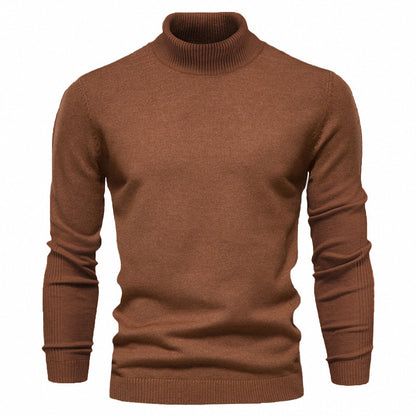 Men's chunky turtleneck sweater made of warming material with a textured surface Skorter