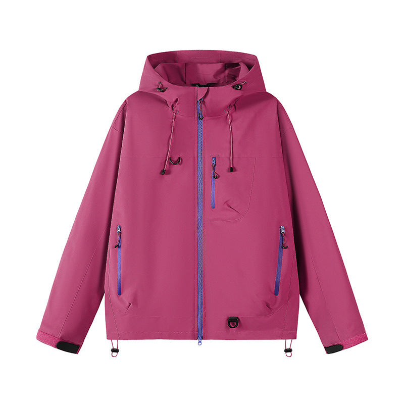 Men's technical outdoor jacket with adjustable hood design and multiple zip pockets Skorter