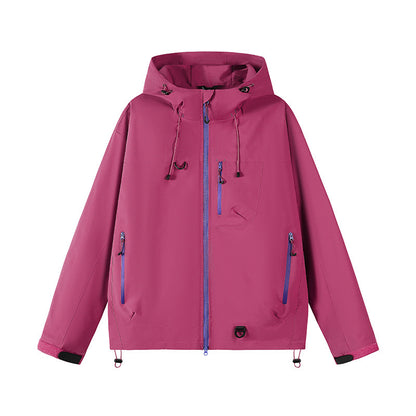 Men's technical outdoor jacket with adjustable hood design and multiple zip pockets Skorter