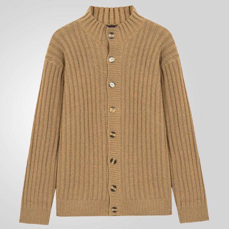 Herrkofta med tydligt ribbmönster och bekväm ståkrage.