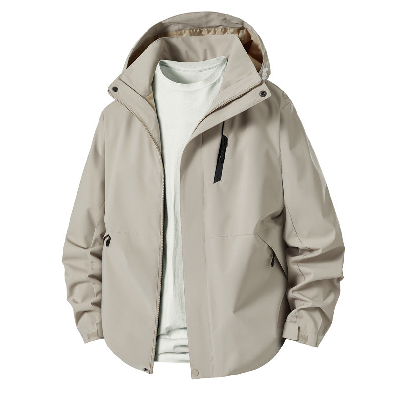 Men's technical transition jacket with adjustable hood rim Skorter