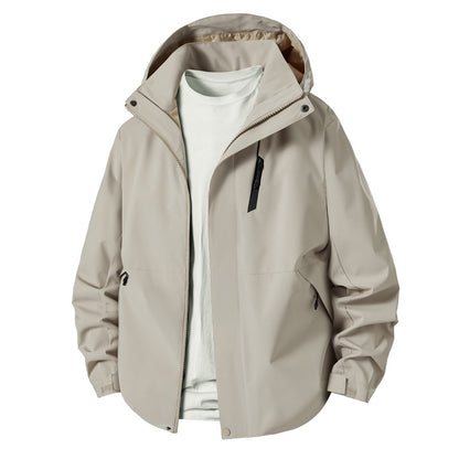 Men's technical transition jacket with adjustable hood rim Skorter