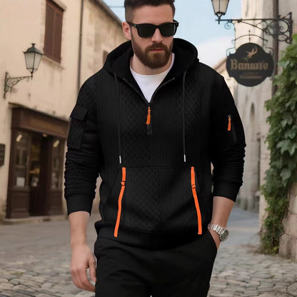 Men's stylish hoodie with textured design and practical pockets Skorter