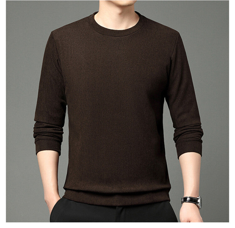 Herrtröja med fin struktur och rund halsringning, Skorter