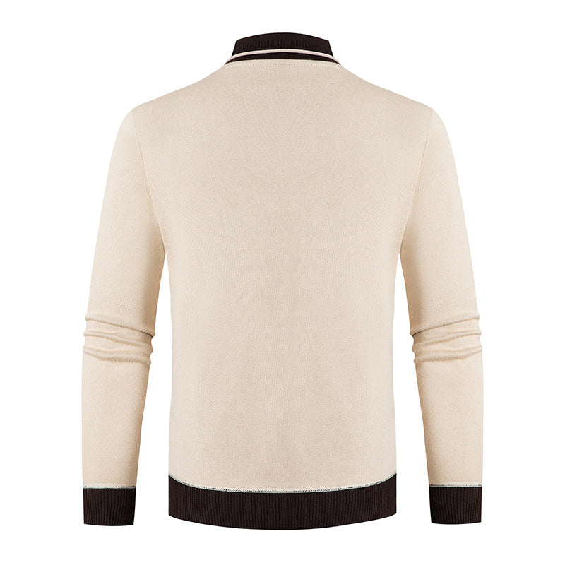 Men's sweater with modern shawl collar and button details Skorter