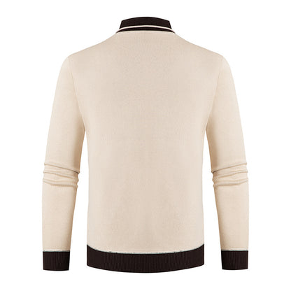Men's sweater with modern shawl collar and button details Skorter