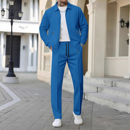 Men's Stylish Casual Pants and Jacket Set Skorter