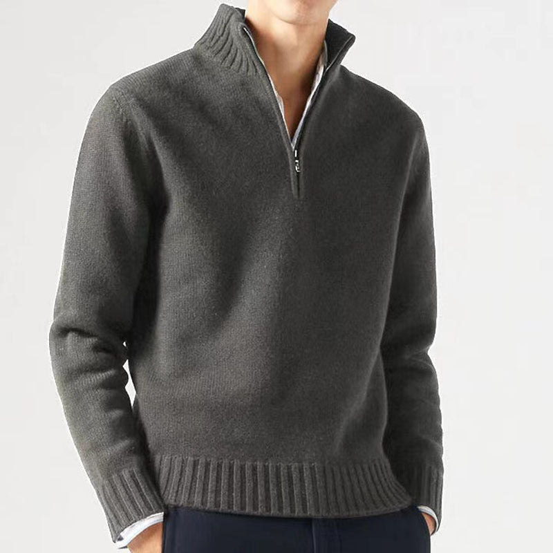 Men's sweater with high collar and modern zipper Skorter