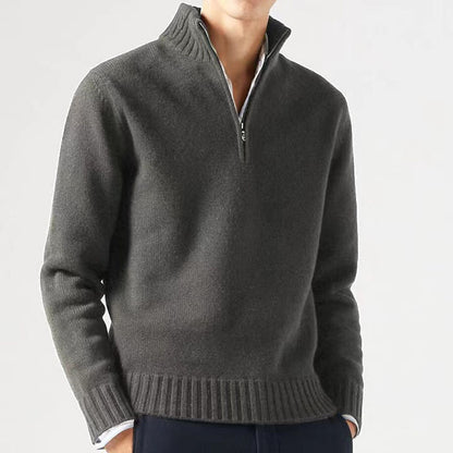 Men's sweater with high collar and modern zipper Skorter