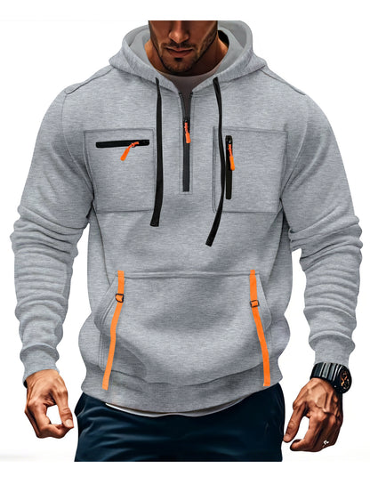 Men's stylish hoodie with functional zippered pockets Skorter