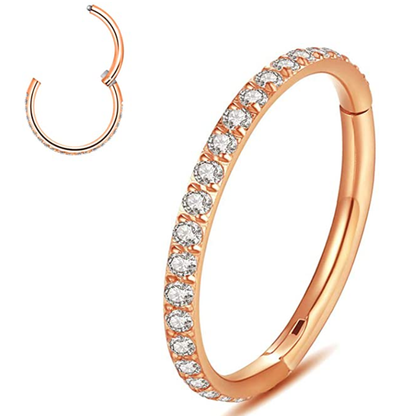 Skorter | Titanium labret with diamond-set seamless ear cartilage ring