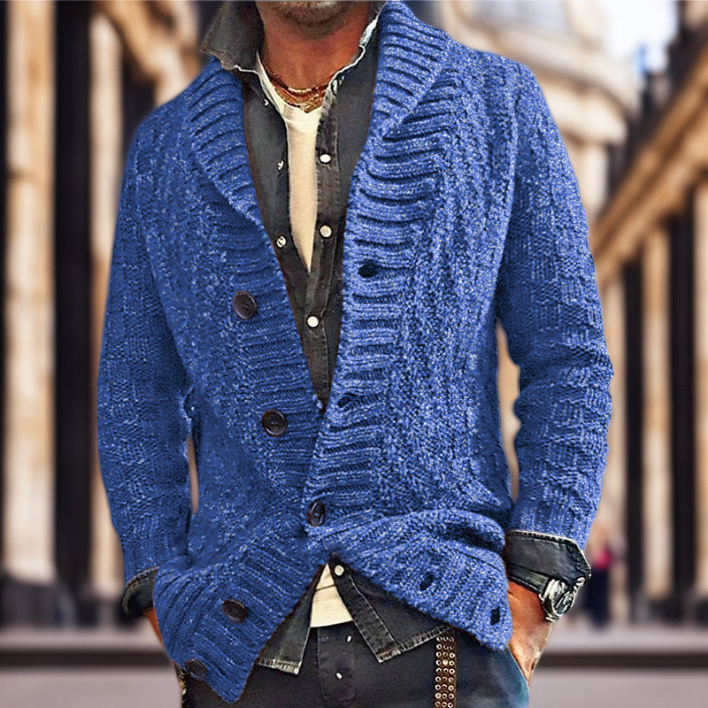 Herrkofta med stor sjalkrage och texturerad design Skorter