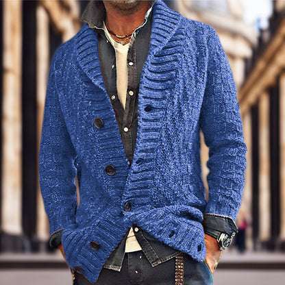 Herrkofta med stor sjalkrage och texturerad design Skorter