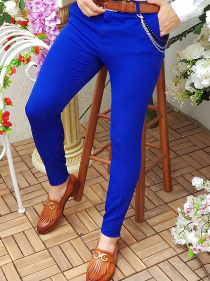 Men's Comfortable Summer Chinos with Side Pockets and Elastic Waistband Skorter