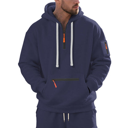 Men's stylish hoodie with innovative zipper elements Skorter