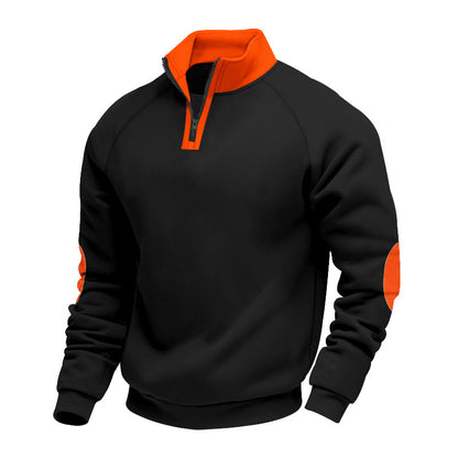 Men's sweatshirt with half zipper and contrasting sleeves Skorter