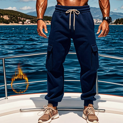 Men's Sporty Cargo Jogging Pants with Elastic Waistband and Practical Pockets Skorter