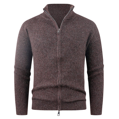 Men's sweater with high collar and decorative zipper Skorter