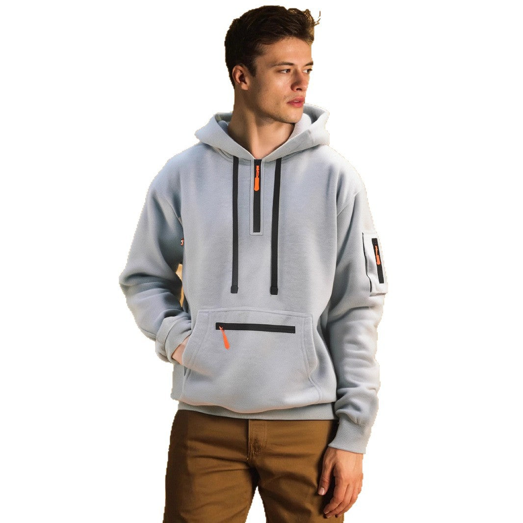 Men's stylish hoodie with innovative zipper elements Skorter
