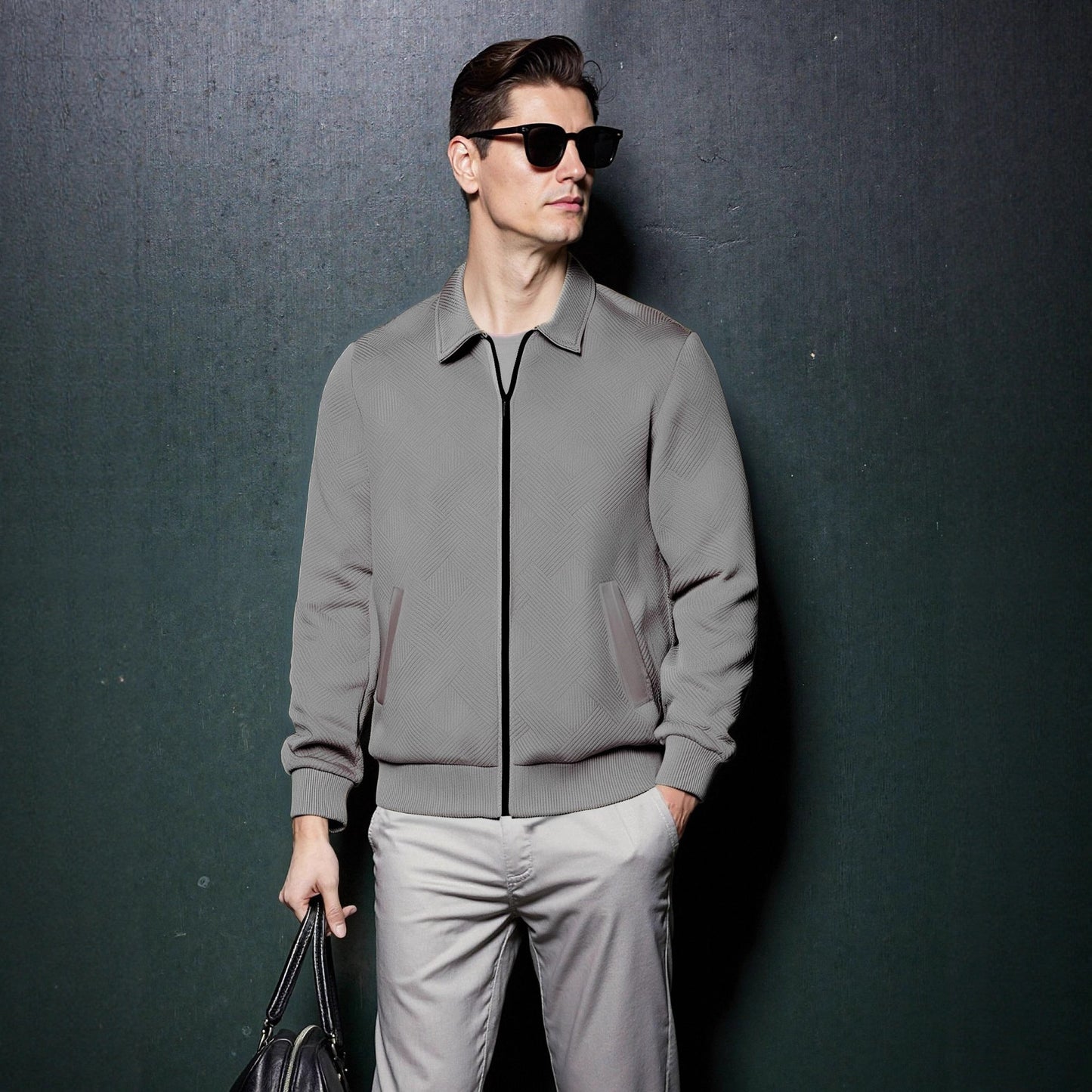 Men's sporty jacket with textured design and modern collar Skorter