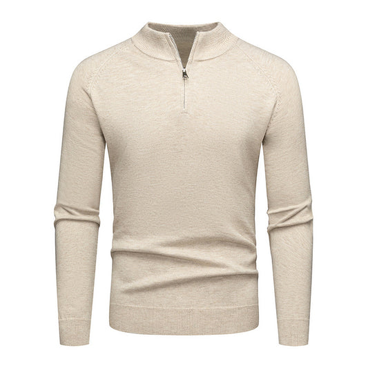 Men's stylish sweater with short zip Skorter