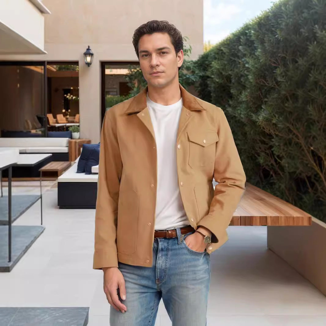 Men's suede jacket with stylish design and practical pockets Skorter