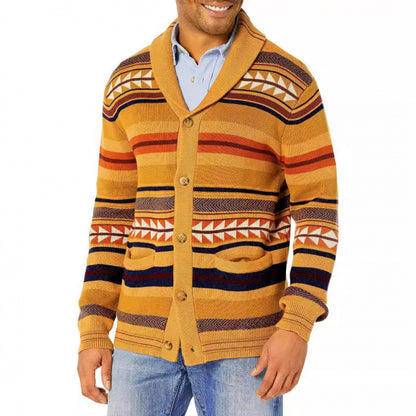 Herrkofta med geometriskt mönster och praktiska fickor Skorter