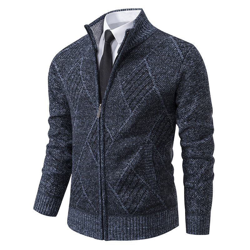 Men's cardigan with modern pattern and slim fit Skorter