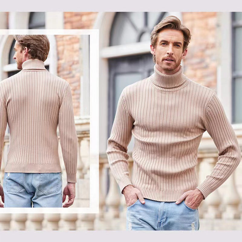 Men's turtleneck sweater made of high-quality ribbed knit Skorter