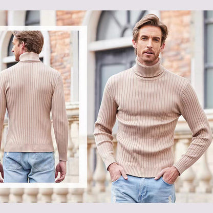 Men's turtleneck sweater made of high-quality ribbed knit Skorter
