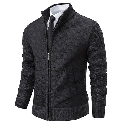 Men's stylish padded jacket with textured outer material and high collar Skorter