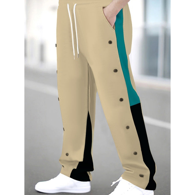 Men's sporty training pants with snap button closure and breathable structure Skorter