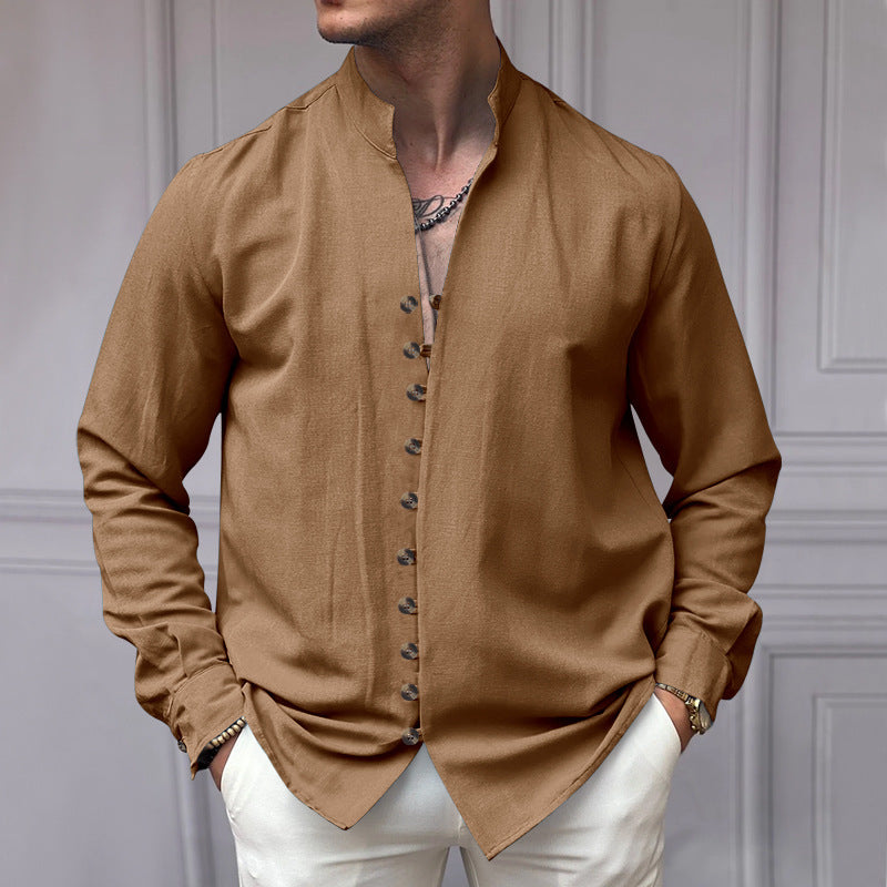 Men's long-sleeve shirt with modern button details and timeless design Skorter