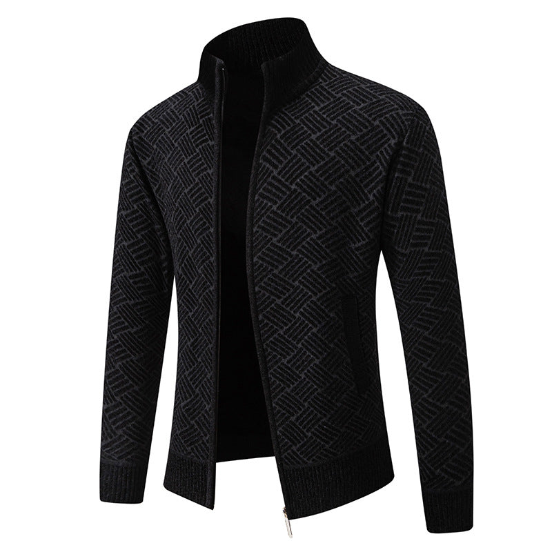 Men's cardigan with modern check pattern Skorter