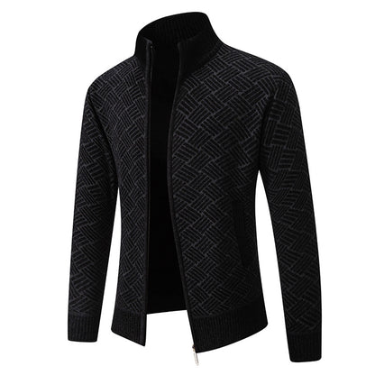 Men's cardigan with modern check pattern Skorter