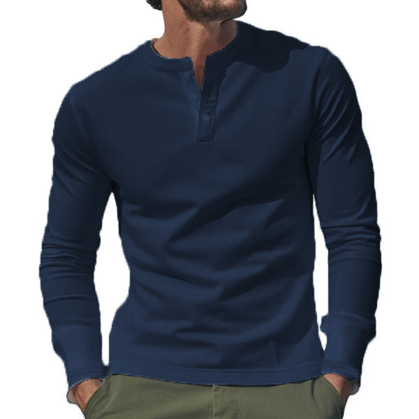 Men's Long Sleeve Shirt with Button Placket made of Comfortable Cotton Blend Skorter