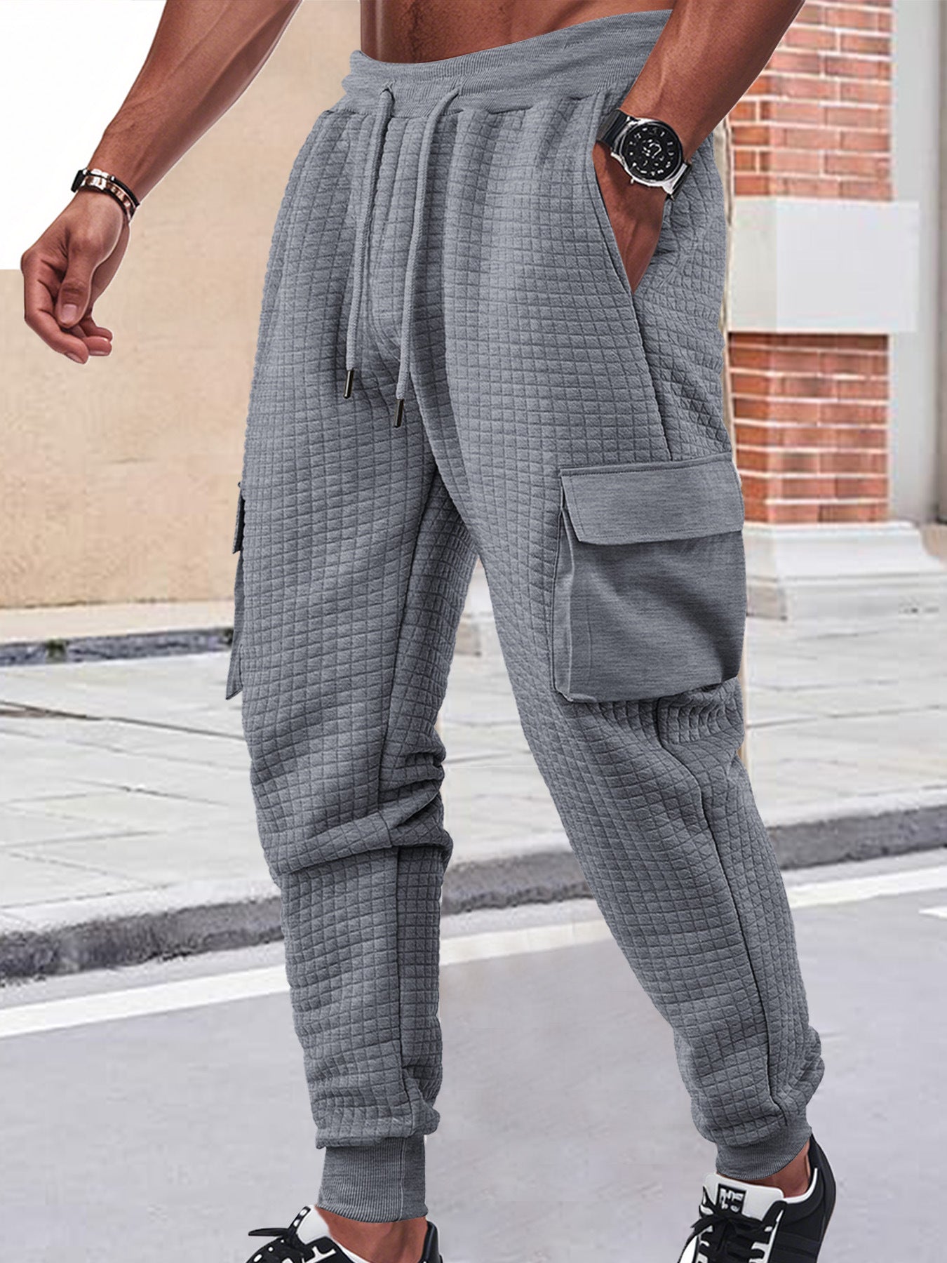 Herr cargo joggingbyxor med andningsbart material och praktiska sidofickor Skorter