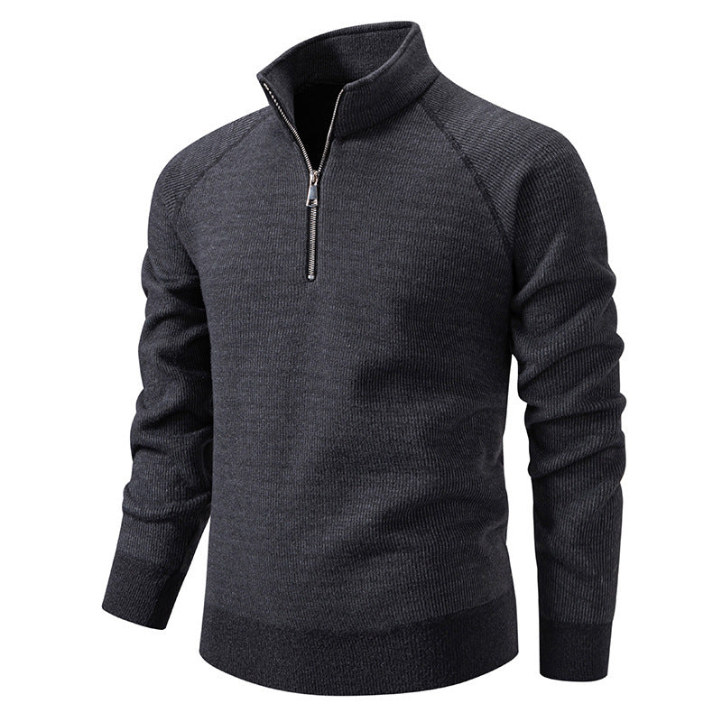 Men's turtleneck sweater with modern zipper and textured design Skorter