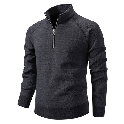 Men's turtleneck sweater with modern zipper and textured design Skorter