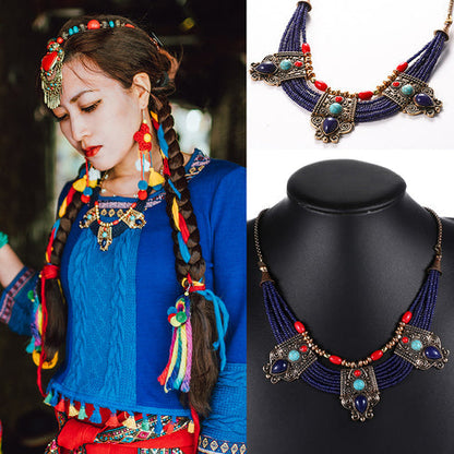 Skorter | Ethnic style Tibetan short collar necklace, necklace, collar