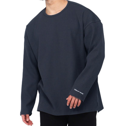 Men's long sleeve shirt with textured rib pattern and modern fit Skorter